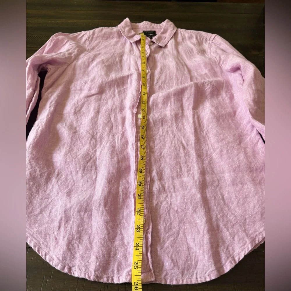 J. Crew Baird McNutt Irish Linen Lavender Linen Button-Down Shirt Slim size 6 - Picture 7 of 7